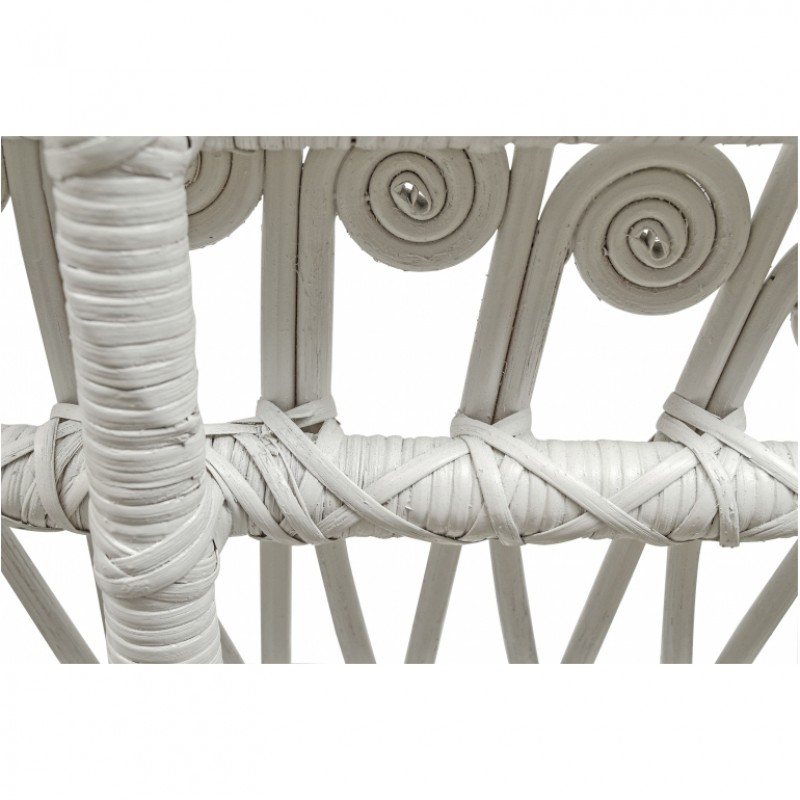 WHITE RATTAN PEACOCK ARMCHAIR - CHAIRS, STOOLS